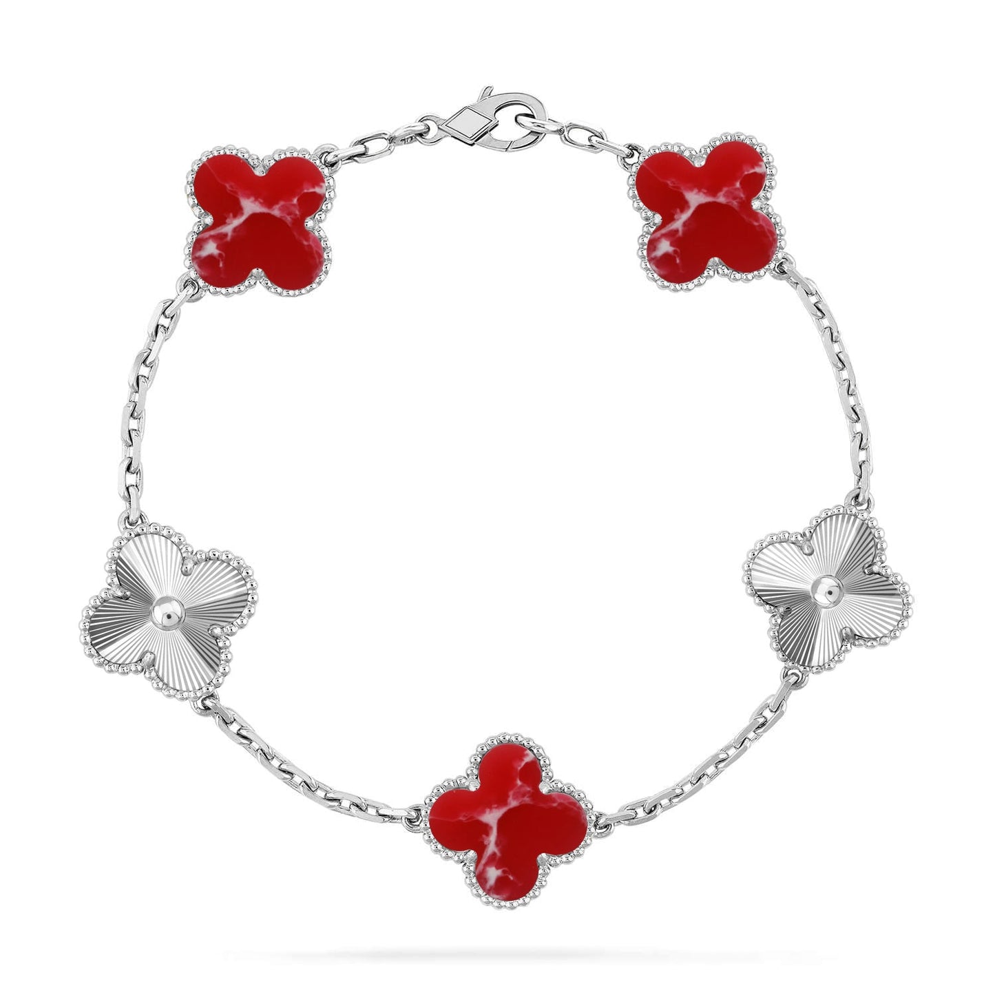 [Moco jewelrys]CLOVER 5 MOTIF RED PATTERN BRACELET COLLECTION