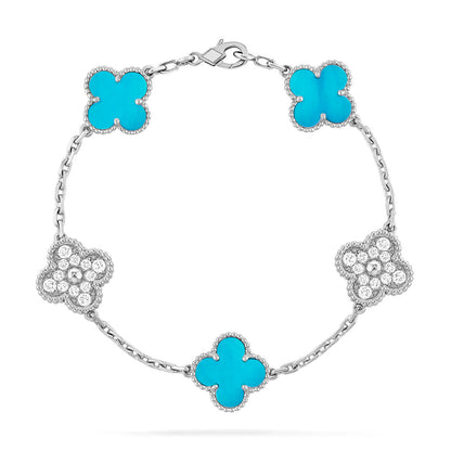 [Moco jewelrys] CLOVER 5 MOTIF TURQUOISE BRACELET COLLECTION