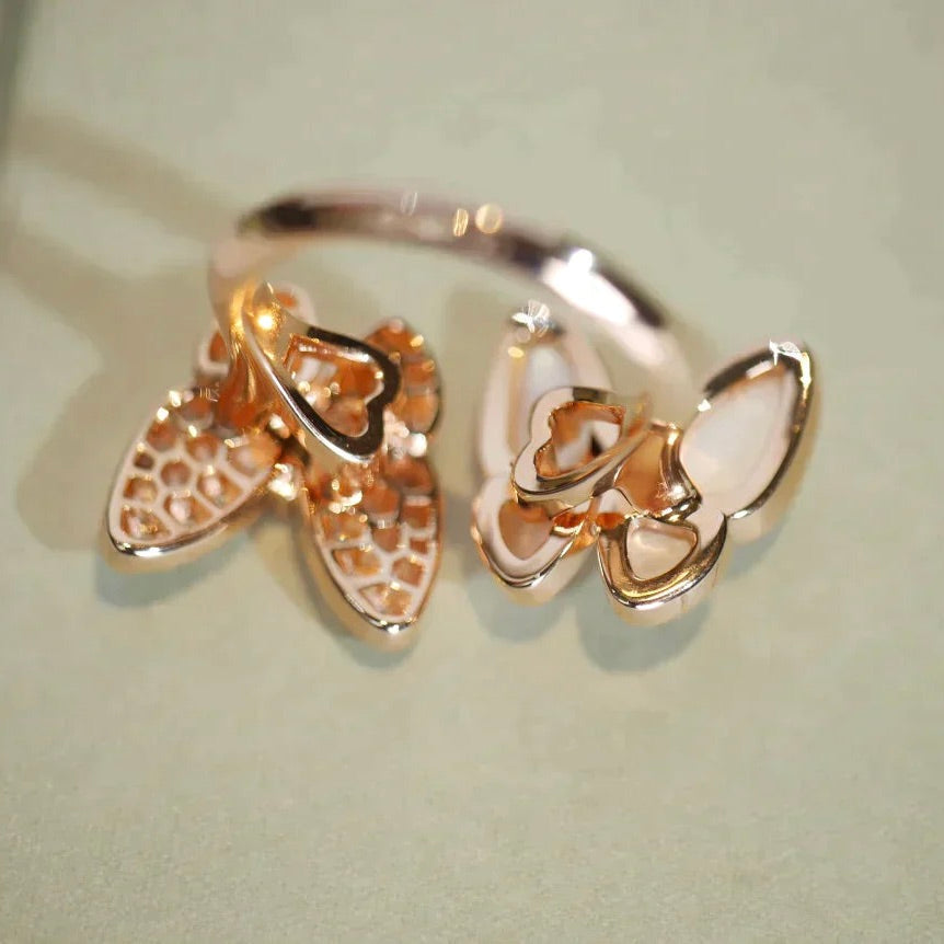 [moco jewelrys]TWIN BUTTERFLY DIAMOND MOP RING