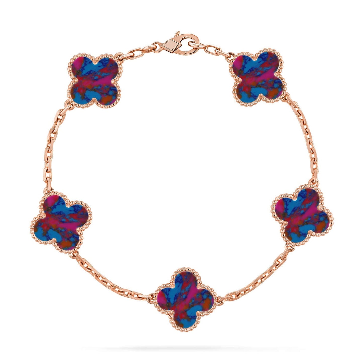 [Moco jewelrys]CLOVER 5 MOTIF COLOR GEMSTONES BRACELET COLLECTION