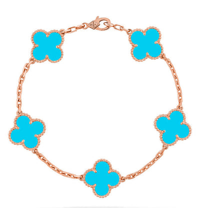 [Moco jewelrys] CLOVER 5 MOTIF TURQUOISE BRACELET COLLECTION