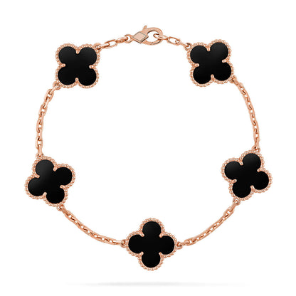 [Moco jewelrys] CLOVER 5 MOTIF ONYXS BRACELET COLLECTION