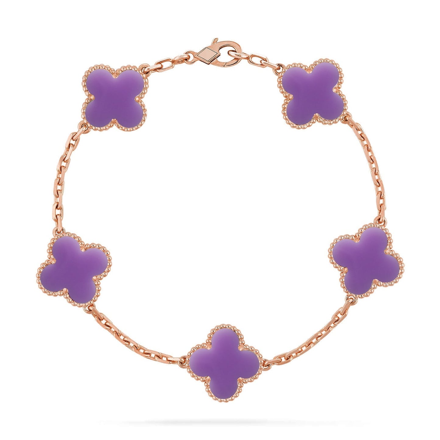 [Moco jewelrys]CLOVER 5 MOTIF LIGHT PURPLE BRACELET COLLECTION