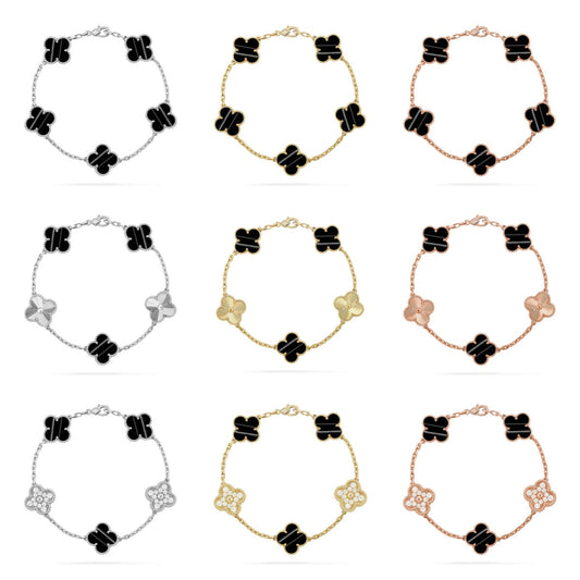 [Moco jewelrys] CLOVER 5 MOTIF PULSAR STONE BRACELET COLLECTION