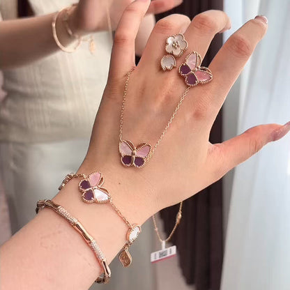 [moco jewelrys] 26 NEW CLOVER LUCKY LIGHT PURPLE SET
