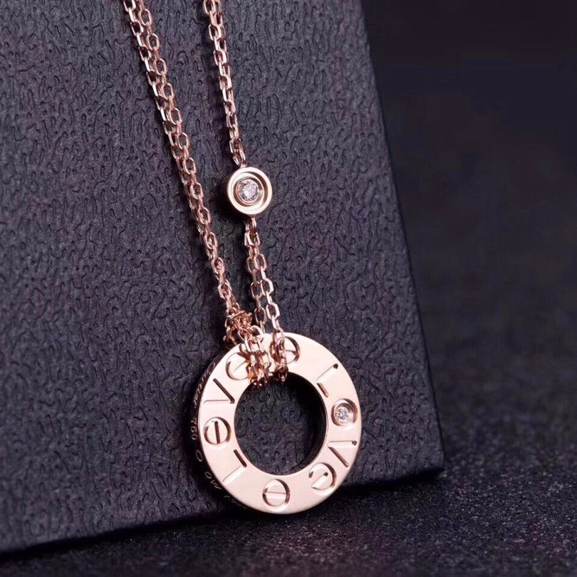 [moco jewelrys]LOVE NECKLACE 16MM 2 DIAMONDS