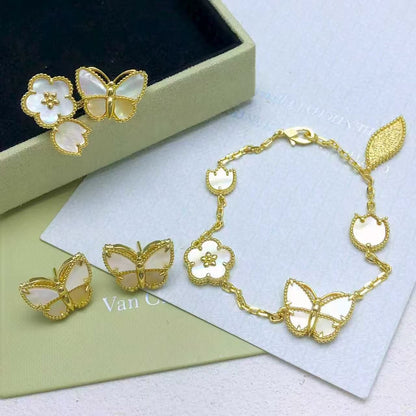 [moco jewelrys] 26 NEW CLOVER LUCKY LIGHT YELLOW AND WHITE SET
