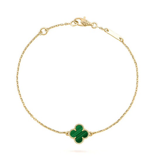 [moco jewelrys]CLOVER BRACELET MALACHITE 1 MOTIF