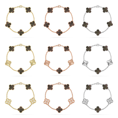 [Moco jewelrys] CLOVER 5 MOTIF GRAY MOP BRACELET COLLECTION