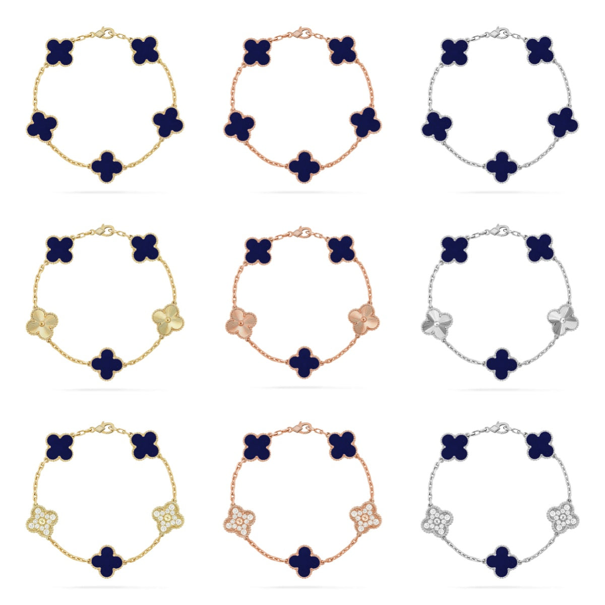 [Moco jewelrys]CLOVER 5 MOTIF LAPIS LAZULI BRACELET COLLECTION