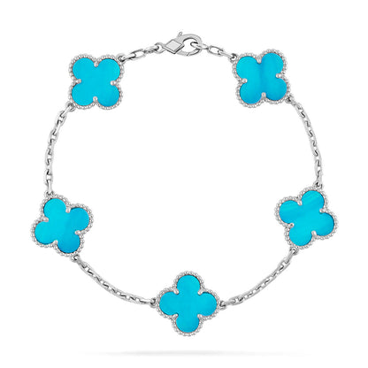 [Moco jewelrys] CLOVER 5 MOTIF TURQUOISE BRACELET COLLECTION