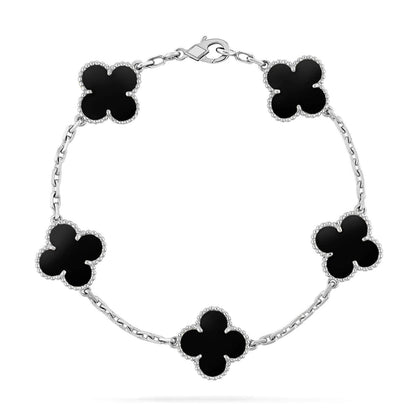 [Moco jewelrys] CLOVER 5 MOTIF ONYXS BRACELET COLLECTION