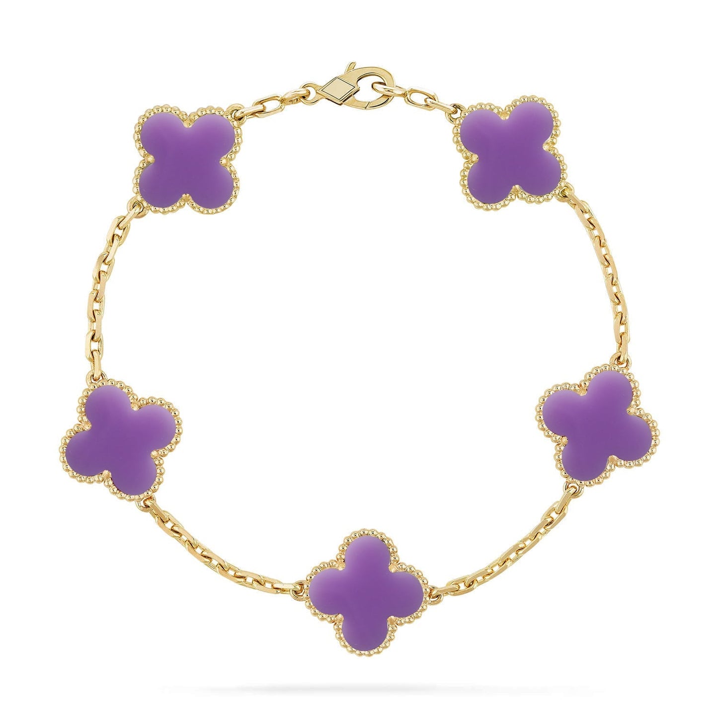 [Moco jewelrys]CLOVER 5 MOTIF LIGHT PURPLE BRACELET COLLECTION