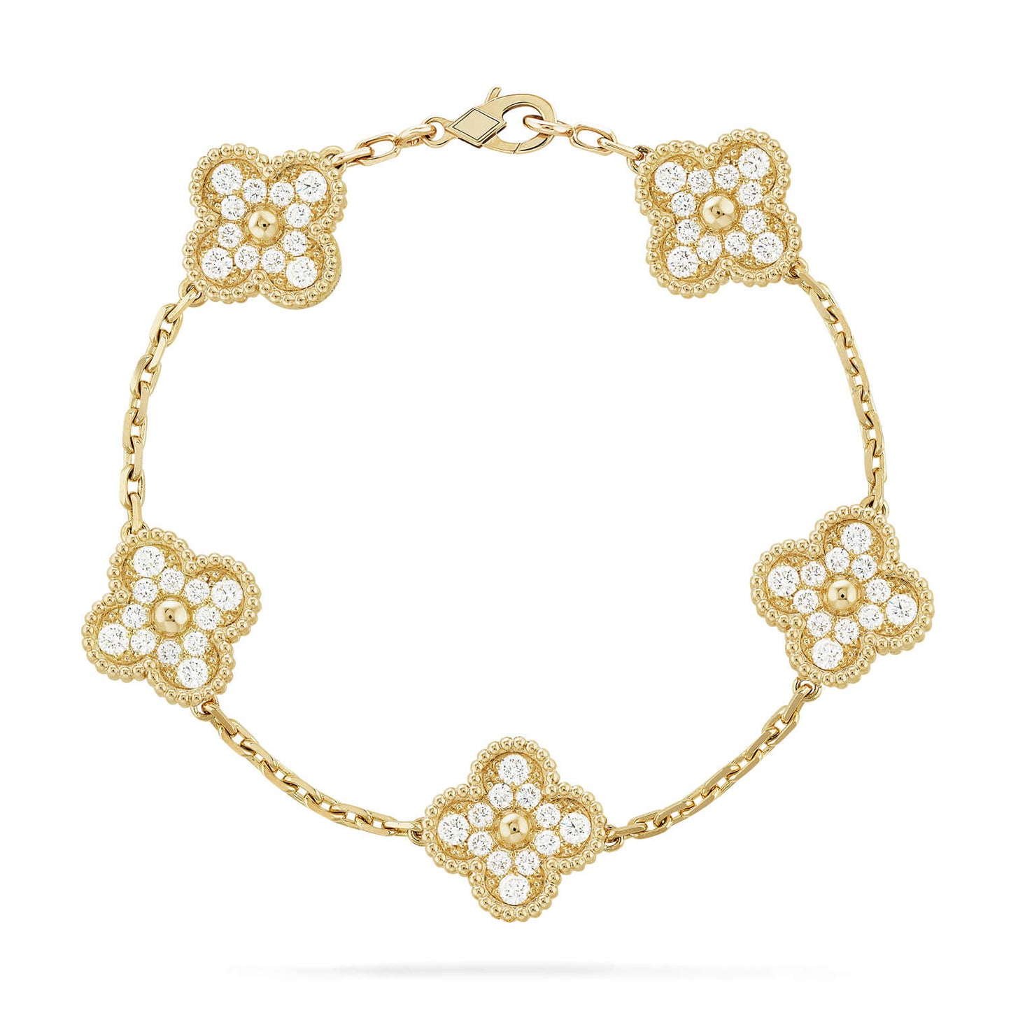 [Moco jewelrys] CLOVER 5 MOTIF FULL DIAMOND BRACELET COLLECTION