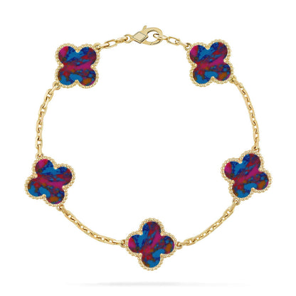 [Moco jewelrys]CLOVER 5 MOTIF COLOR GEMSTONES BRACELET COLLECTION