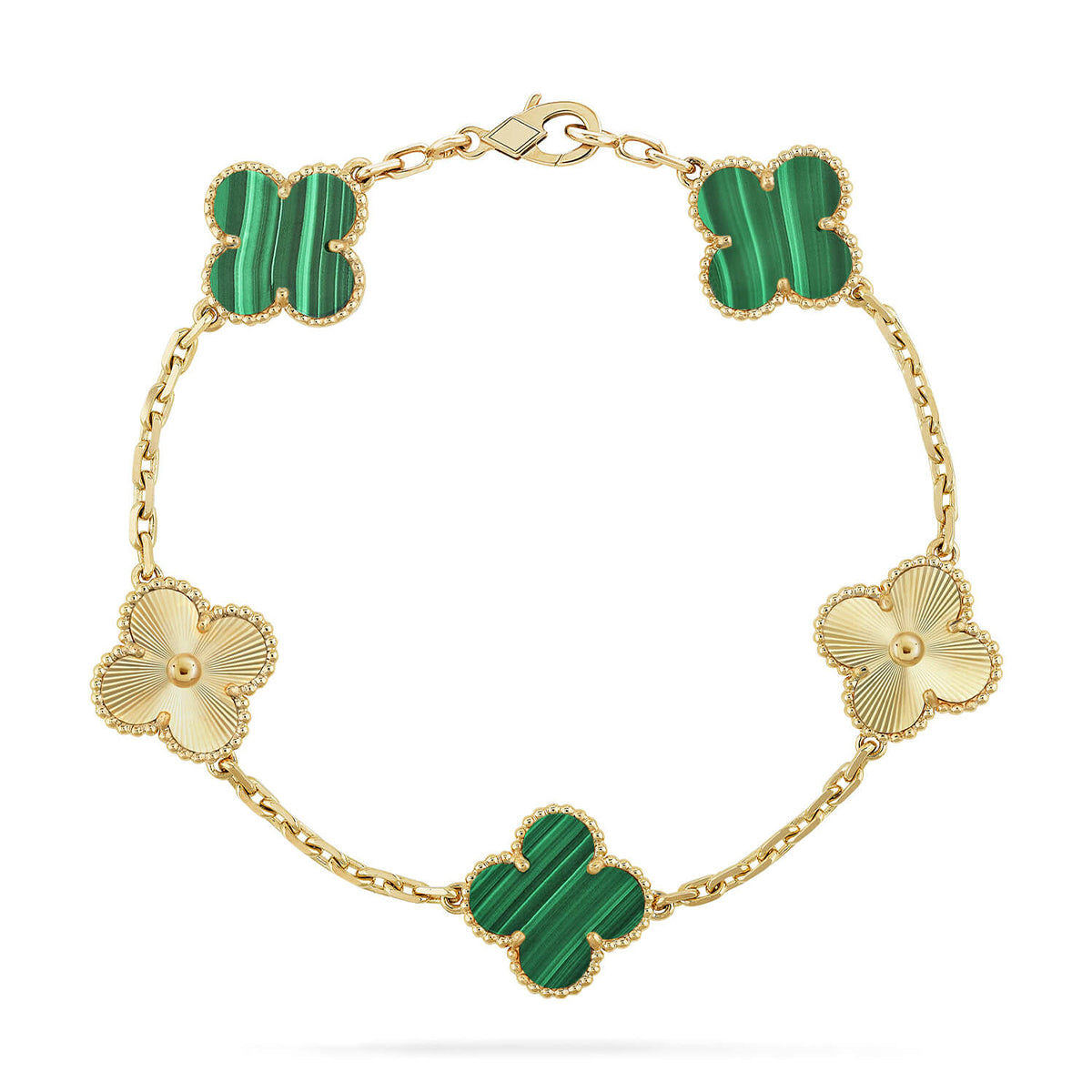 [Moco jewelrys] CLOVER 5 MOTIF MALACHITE BRACELET COLLECTION