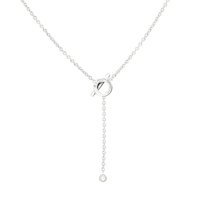 [moco jewelrys]FINESSE SILVER DIAMOND NECKLACE