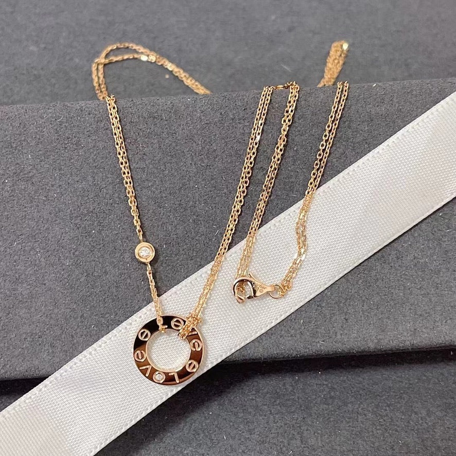 [moco jewelrys]LOVE NECKLACE 16MM 2 DIAMONDS