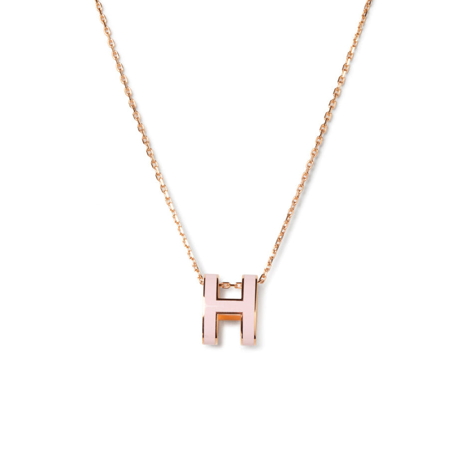 [moco jewelrys]POP H PEDANT PINK GOLD