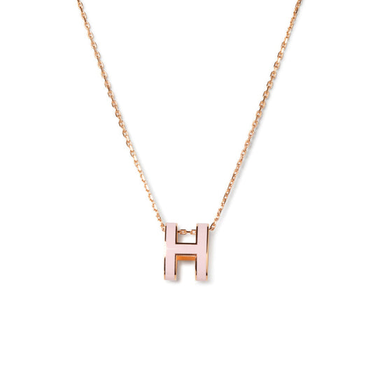 [moco jewelrys]POP H PEDANT PINK GOLD