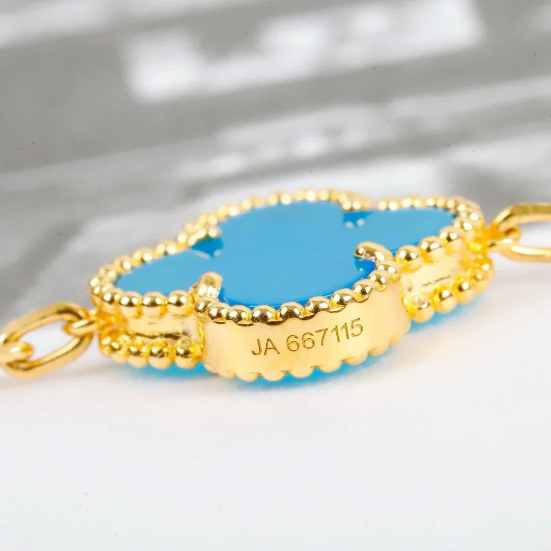 [Moco jewelrys] CLOVER 5 MOTIF TURQUOISE BRACELET COLLECTION