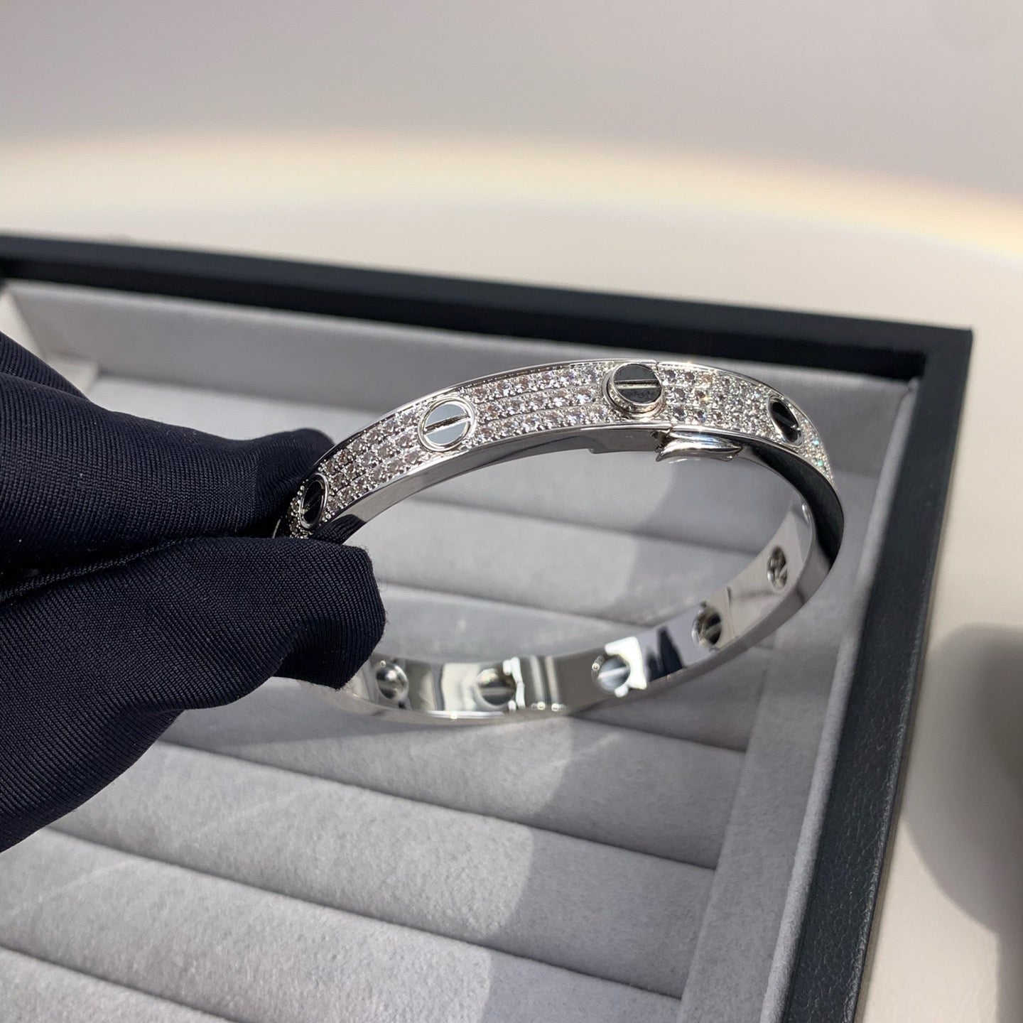 [moco jewelrys]LOVE BRACELET 6.1MM DIAMOND-PAVED CERAMIC