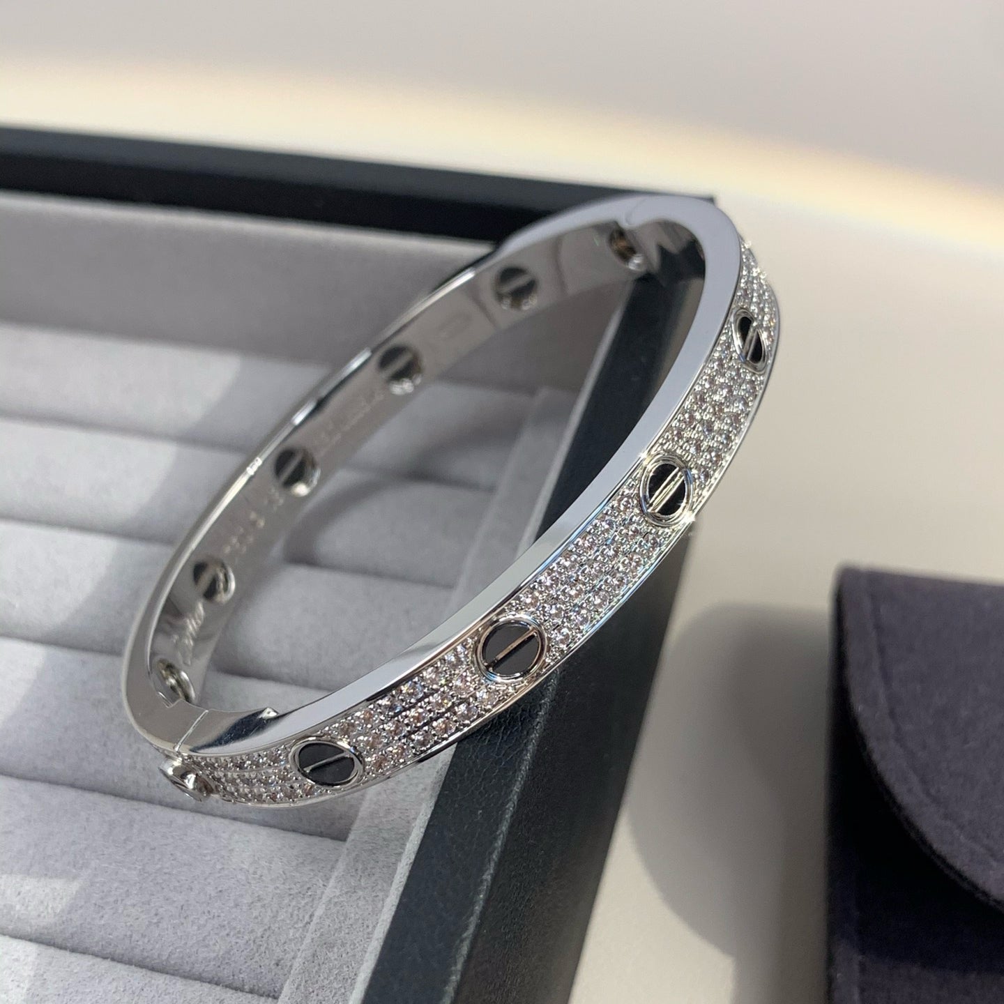 [moco jewelrys]LOVE BRACELET 6.1MM DIAMOND-PAVED CERAMIC