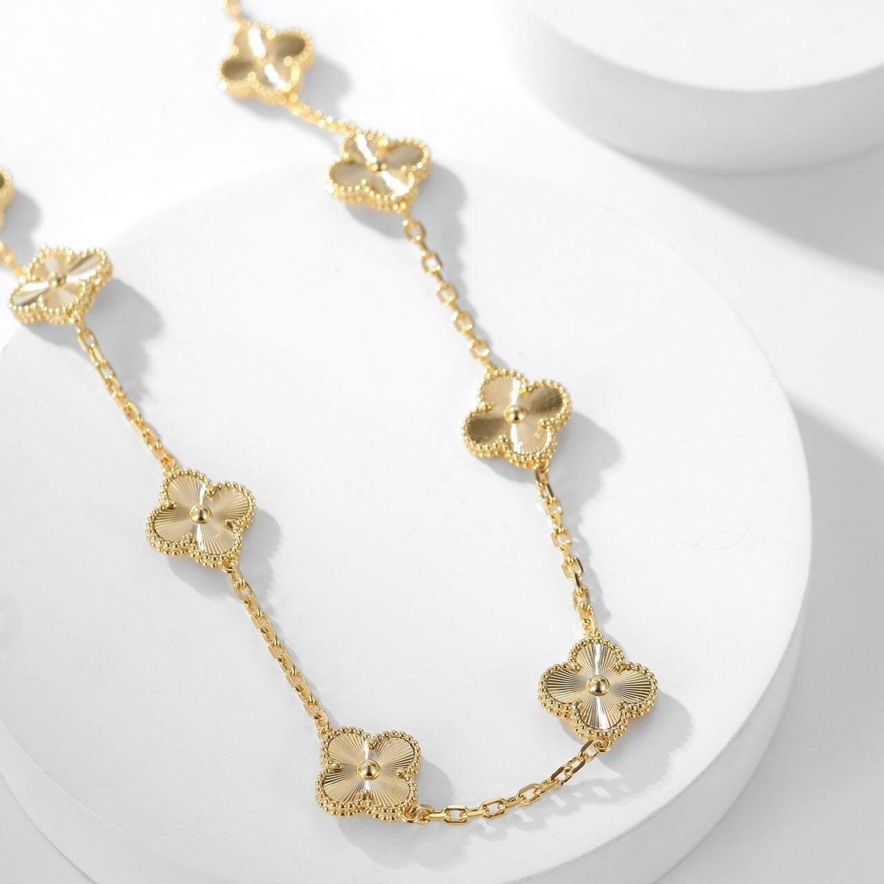 [moco jewelrys]CLOVER 10 MOTIFS LASER NECKLACE