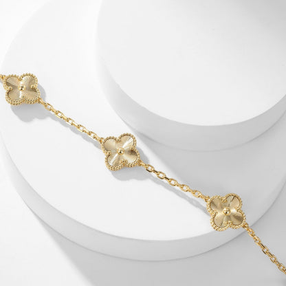 [moco jewelrys]CLOVER 10 MOTIFS LASER NECKLACE