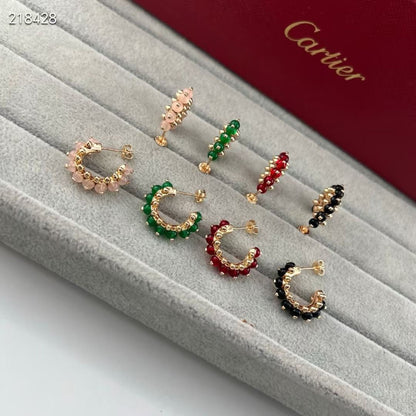 [moco jewelrys]NEW COLORED GEMSTONE COLLECTION SMALL HOOP EARRINGS