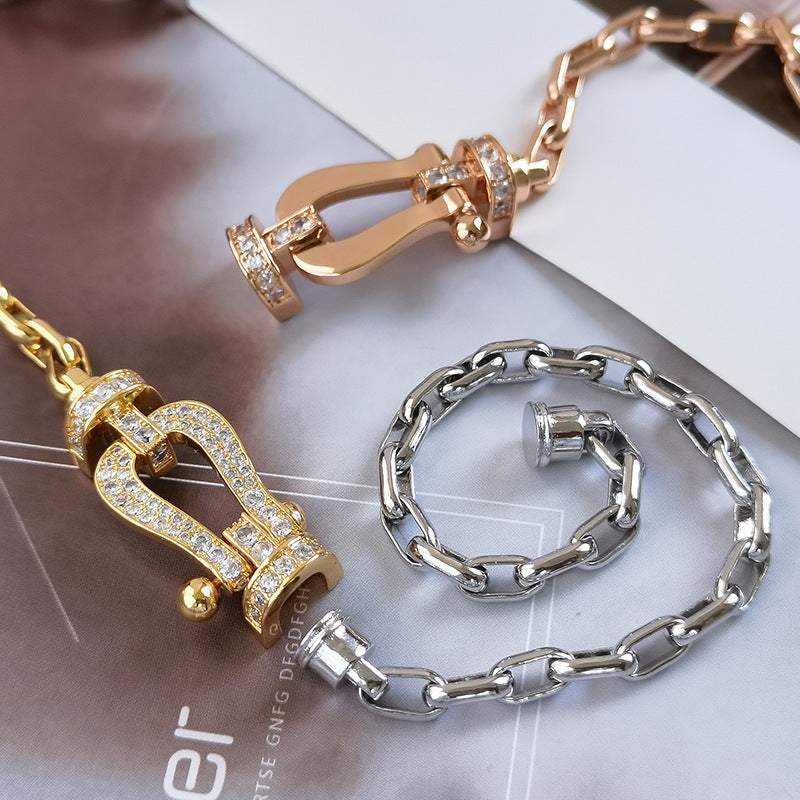 [moco jewelrys]FORCE LARGE HORSESHOE CLASP  METAL BRACELET