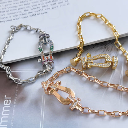 [moco jewelrys]FORCE LARGE HORSESHOE CLASP  METAL BRACELET