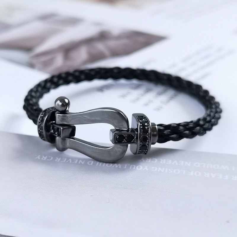 [moco jewelrys]FORCE LARGE SERIES HORSESHOE BLACK SAMURAI BRACELET