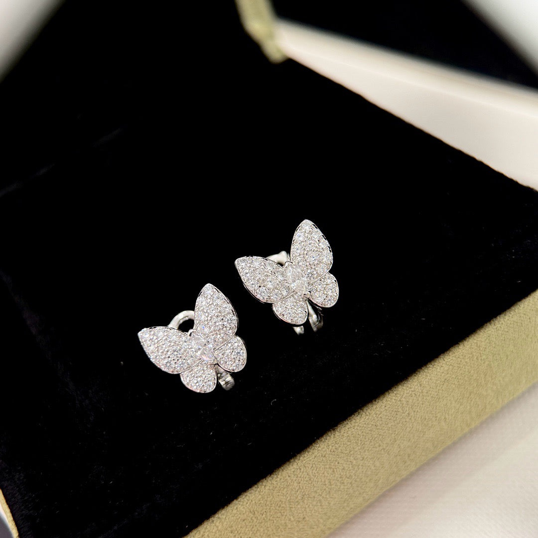 [moco jewelrys]BUTTERFLY ALL DIAMOND EARRINGS