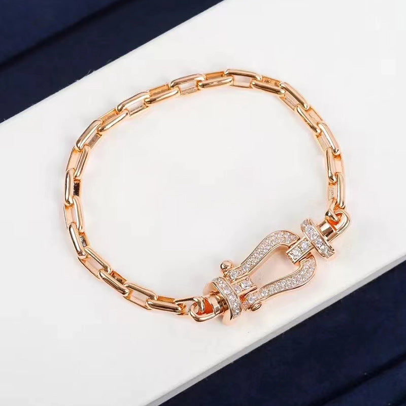 [moco jewelrys]FORCE LARGE HORSESHOE CLASP  METAL BRACELET