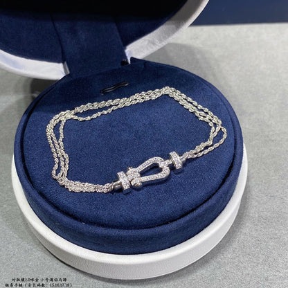 [moco jewelrys]FORCE SMALL HORSESHOE  DIAMOND CHAIN ROPE BRACELET