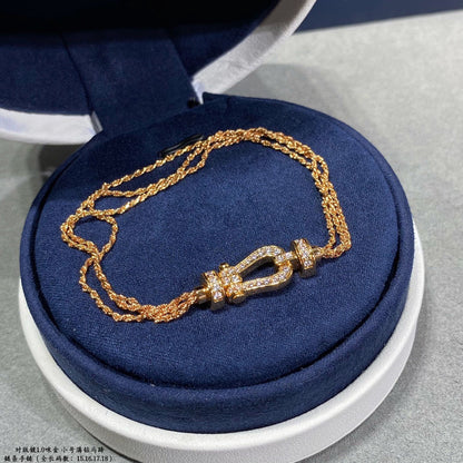 [moco jewelrys]FORCE SMALL HORSESHOE  DIAMOND CHAIN ROPE BRACELET