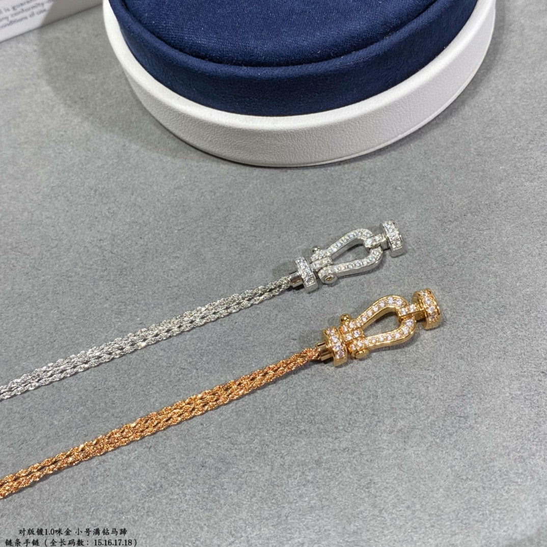 [moco jewelrys]FORCE SMALL HORSESHOE  DIAMOND CHAIN ROPE BRACELET