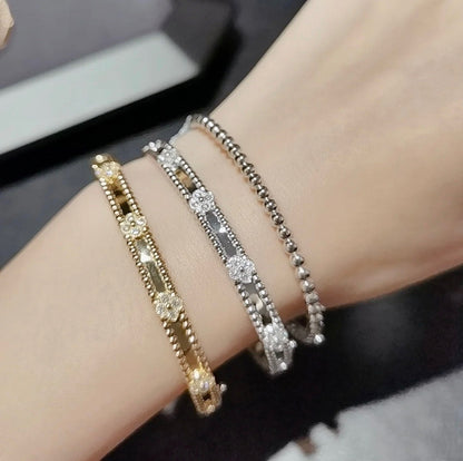 [moco jewelrys]CLOVER BRACELET 4MM DIAMONDS