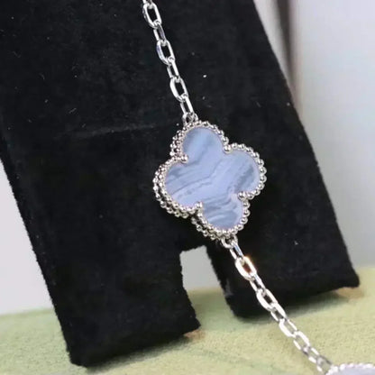 [Moco jewelrys] CLOVER 5 MOTIF PURPLE CHALCEDONY BRACELET COLLECTION
