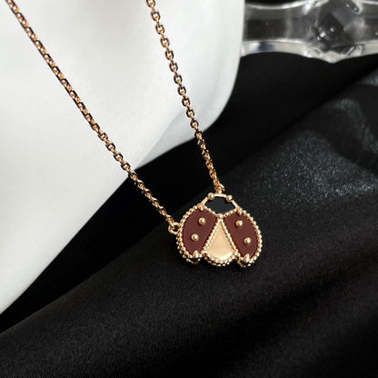 [moco jewelrys]LUCKY  CARNELIANS LADYBUG NECKLACE