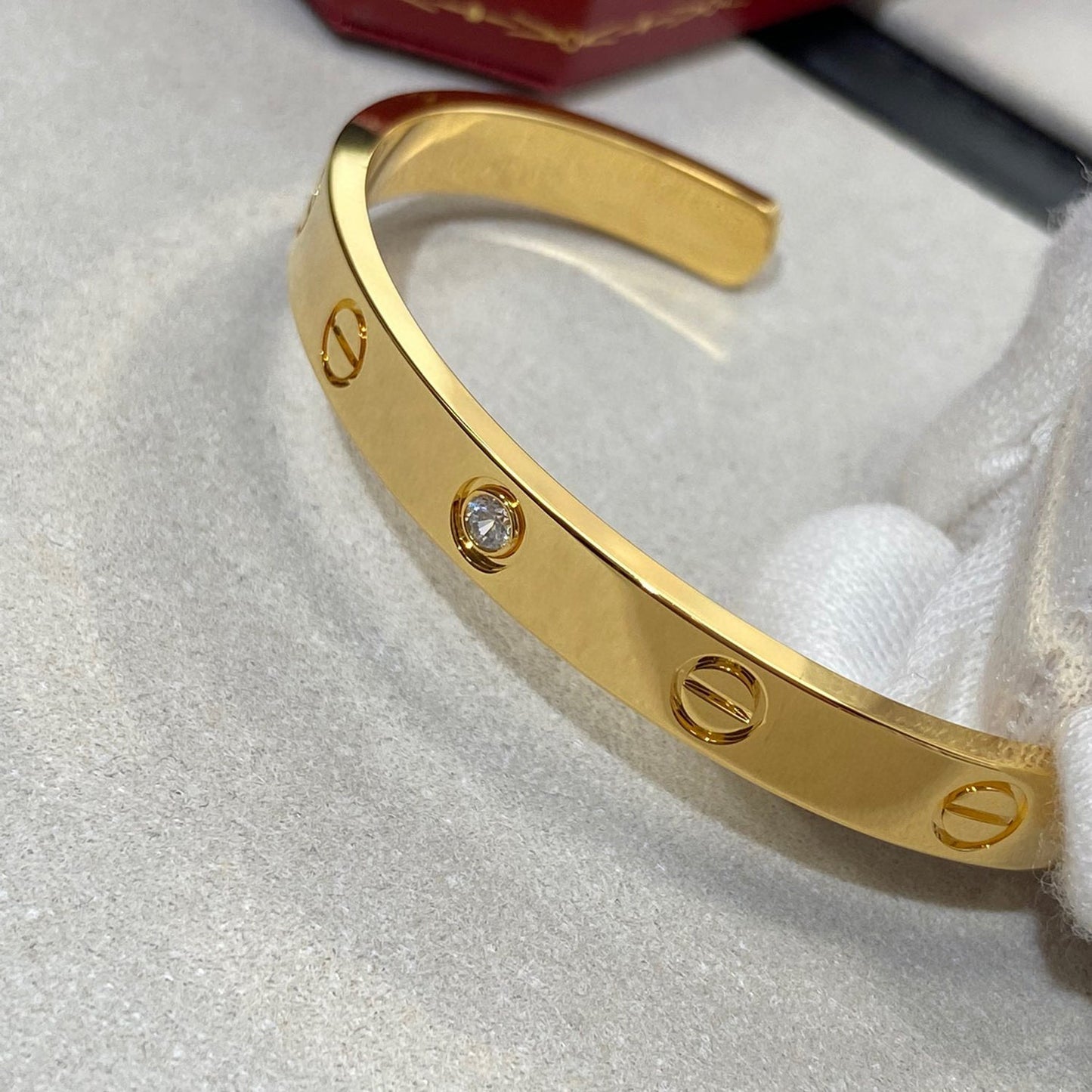 [moco jewelrys]LOVE BRACELET 6.1MM 1 DIAMOND OPEN CUFF