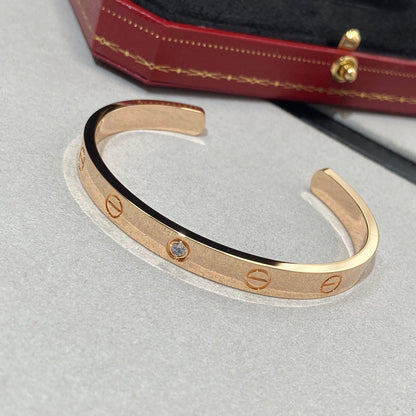 [moco jewelrys]LOVE BRACELET 6.1MM 1 DIAMOND OPEN CUFF