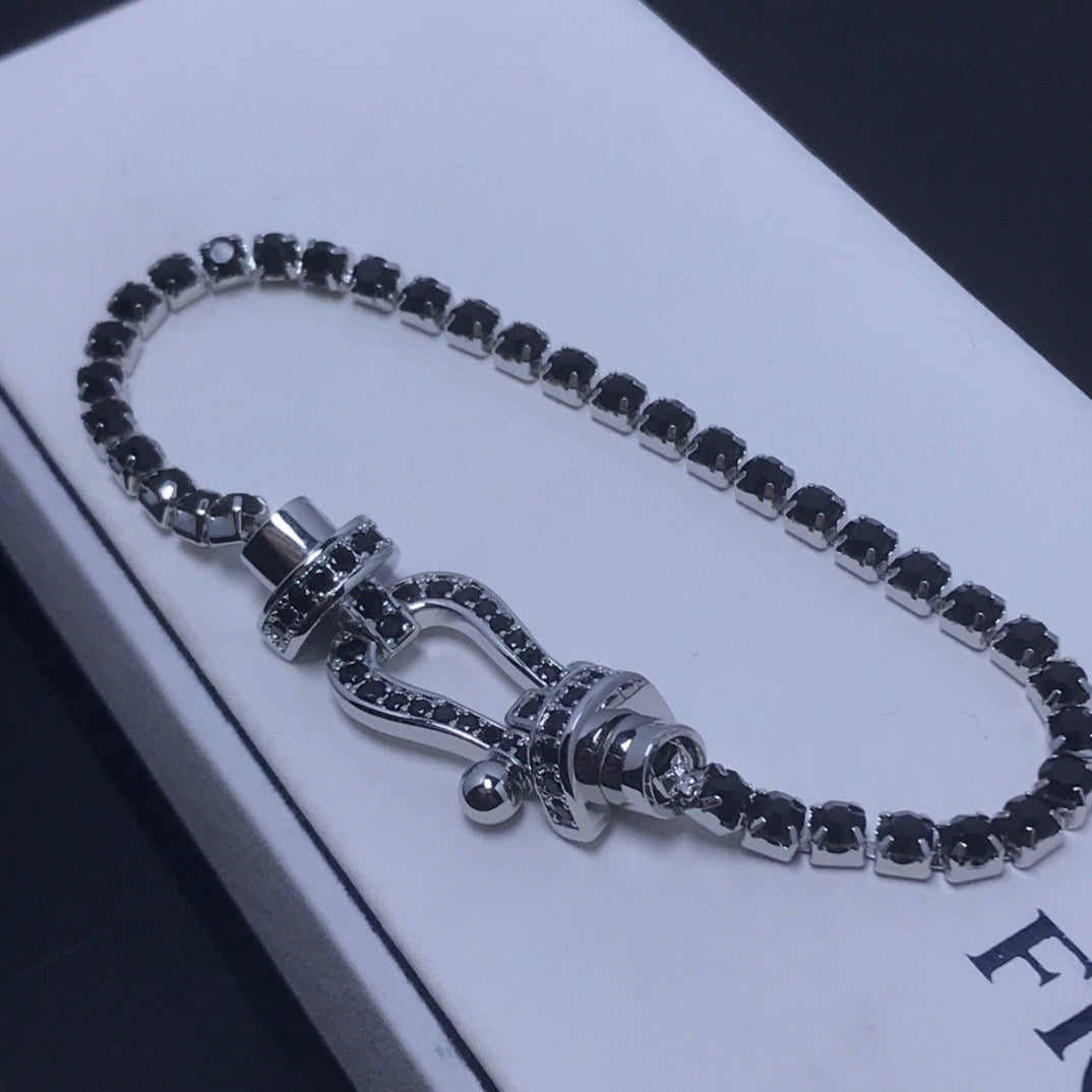 [moco jewelrys]FORCE  LARGE HORSESHOE FULL DIAMOND TENNIS BRACELET