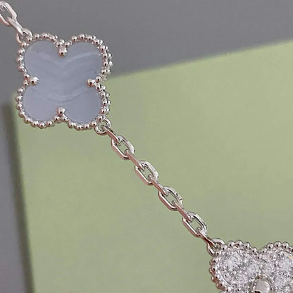 [Moco jewelrys] CLOVER 5 MOTIF PURPLE CHALCEDONY BRACELET COLLECTION