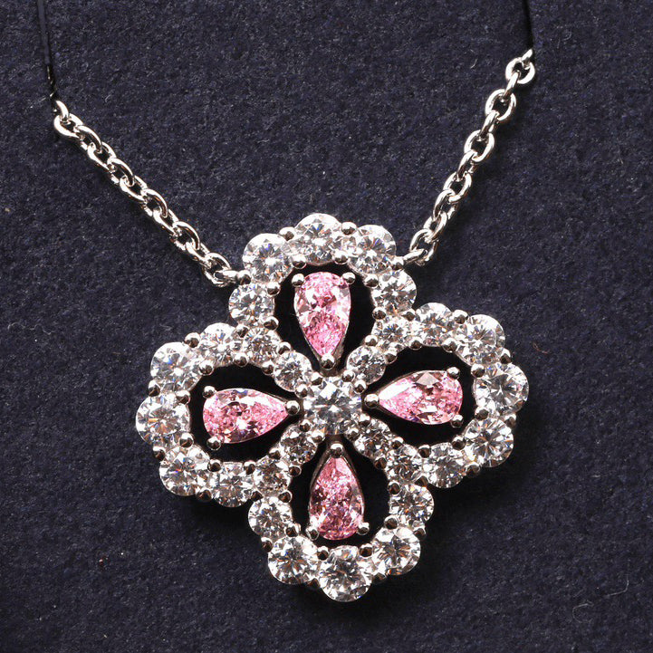 [moco jewelrys]LOOP NECKLACE FULL MOTIF DIAMOND 16MM MULTIPLE COLORS
