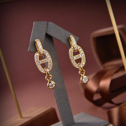 [moco jewelrys]HM CHAINE DIAMOND EARRINGS