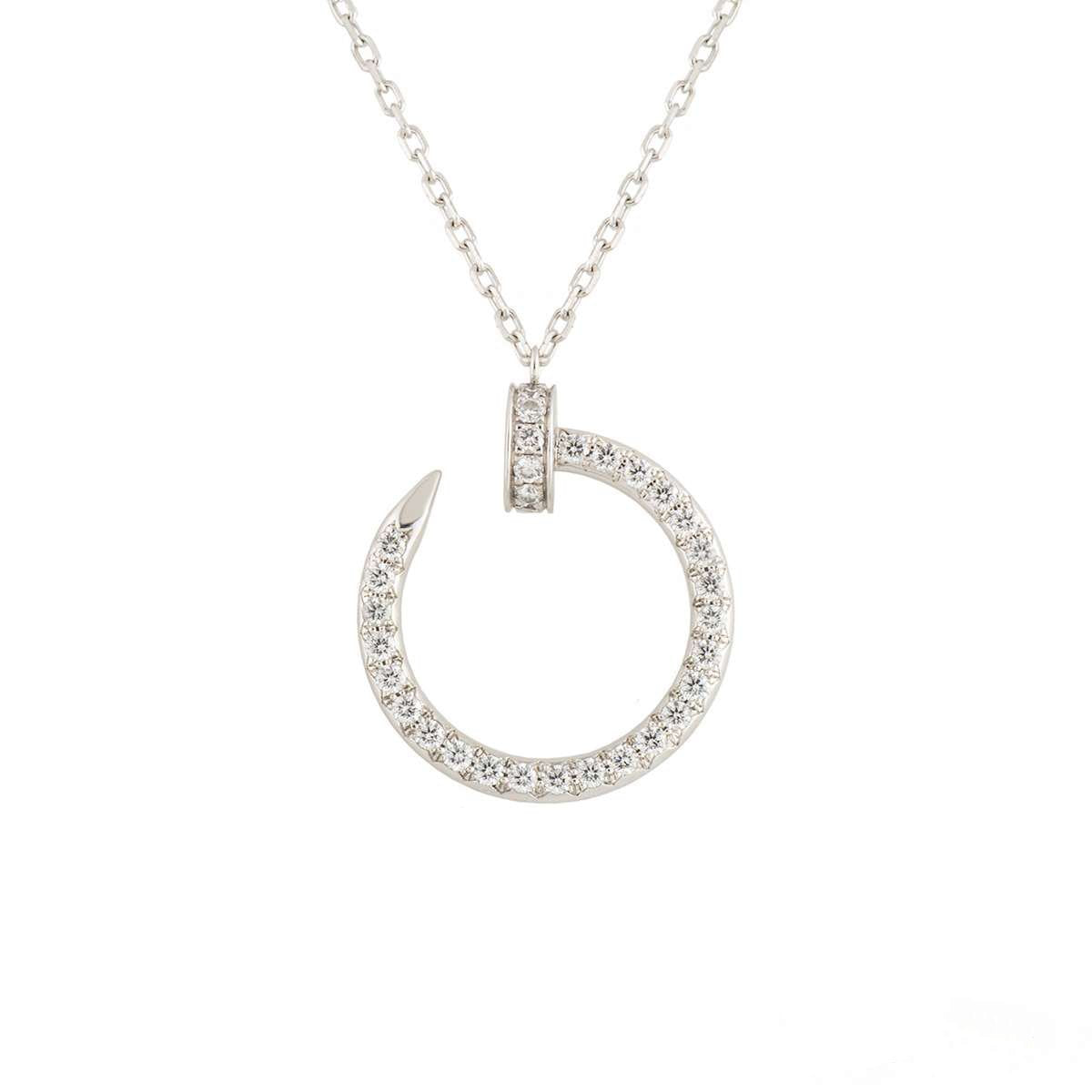 [moco jewelrys]JUSTE NECKLACE SILVER DIAMONDS