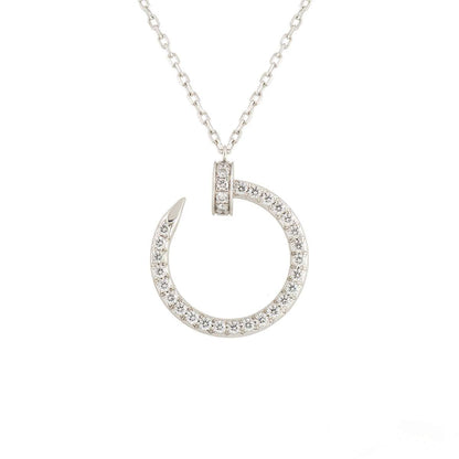 [moco jewelrys]JUSTE NECKLACE SILVER DIAMONDS