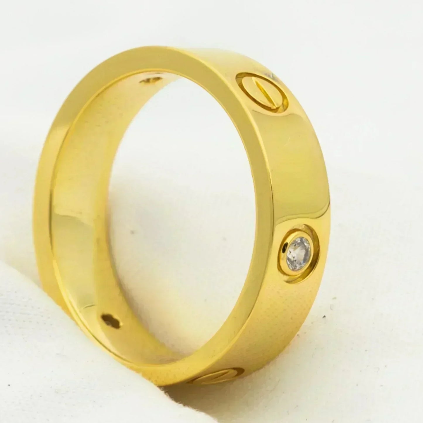 [moco jewelrys]LOVE RING 5.5MM 3 DIAMONDS GOLD